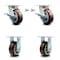 Service Caster 5 Inch Kingpinless Poly on Polyolefin Wheel Caster Swivel Locks 2 Rigid, 2PK SCC-KP30S520-PPUR-BSL-2-R-2 - alternate 1
